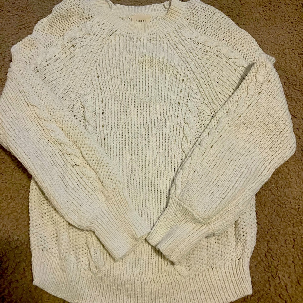 White Cable Knit Sweater